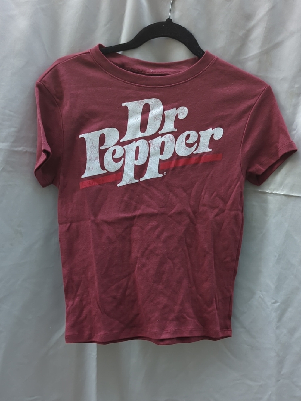 Dr Pepper Vintage Logo Tee in Deep Red